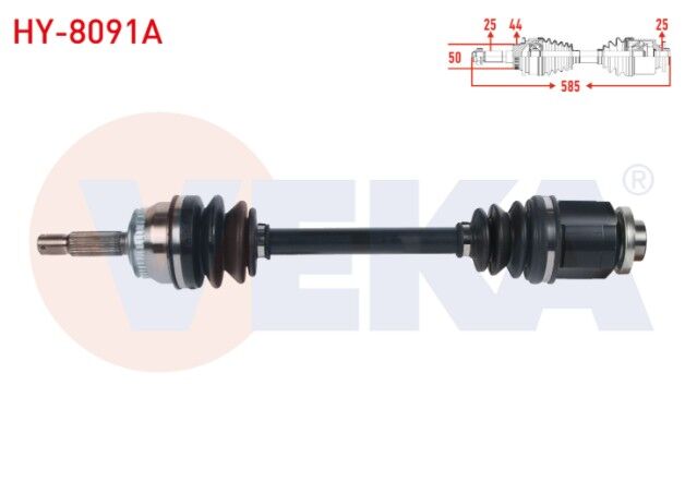 Hyundai Matrix (FC) 1.5 CRDI A-T/M-T 2001-2010 Komple Aks Sağ Ön Absli 44 Dış Uzunluk 585mm