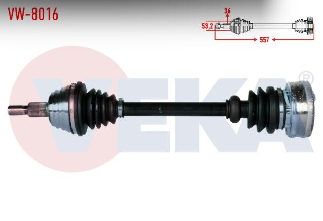 Volkswagen Golf IV (1J1) 1.9 TDI Uzunluk 557mm 1997-2005 Komple Aks Sol Ön