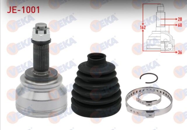 Jeep Compass 2.0 CRDI 2006- / Patriot 2.0 CRDI 2007- Aks Kafası Sol-Sağ Ön Dış 28X36X60 Uzunluk 162mm