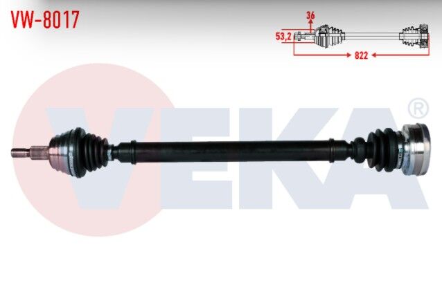 Volkswagen Golf IV (1J1) 1.9 TDI Uzunluk 822mm 1997-2005 Komple Aks Sağ Ön