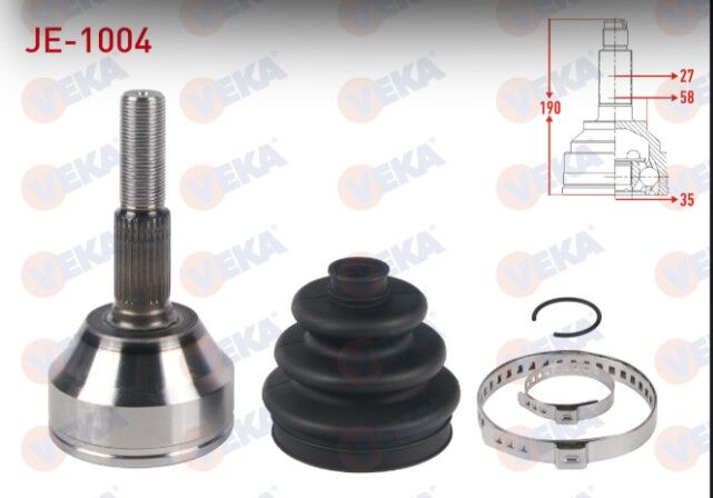 Jeep Cherokee (KJ) 2.8 CRD 2001-2008 Aks Kafası Sol-Sağ Ön Dış 27X35X58 Uzunluk 190mm