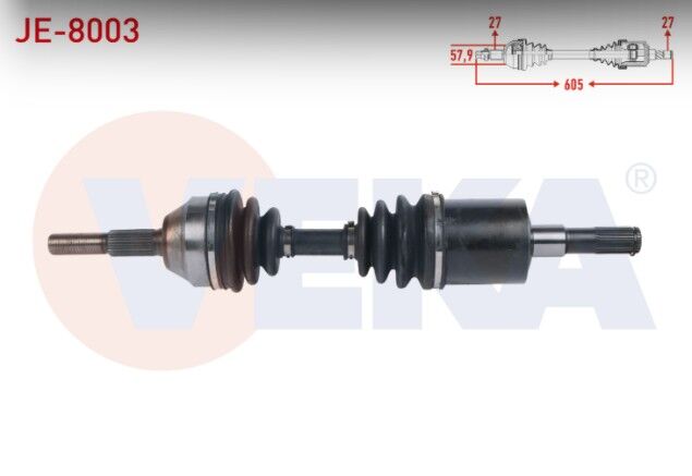 Jeep Cherokee (KJ) 2.8 CRD - 3.7 2001-2008 Komple Aks Sol Ön Uzunluk 605mm