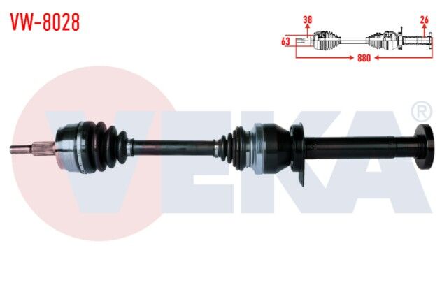 Volkswagen Transporter VI 2.0 TDI 140 HP Uzunluk 880mm 2011- Komple Aks Sağ Ön