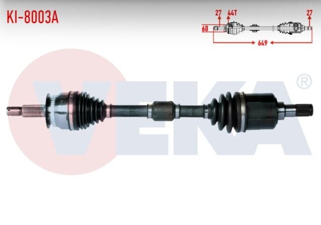 Kia Cerato (LD) 1.6 CRDI M-T Absli 44 Dış Uzunluk 649mm 2004-2012 Komple Aks Sol Ön