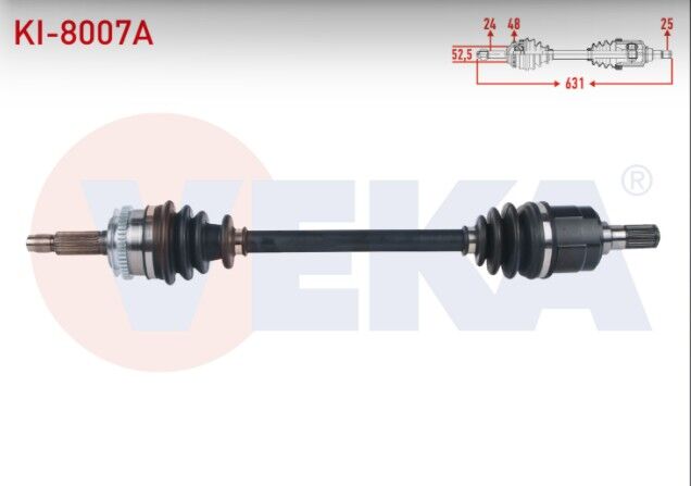 Kia Picanto (BA) 1.1i M-T 2004-2011 Komple Aks Sol Ön Absli 48 Dış Uzunluk 631mm