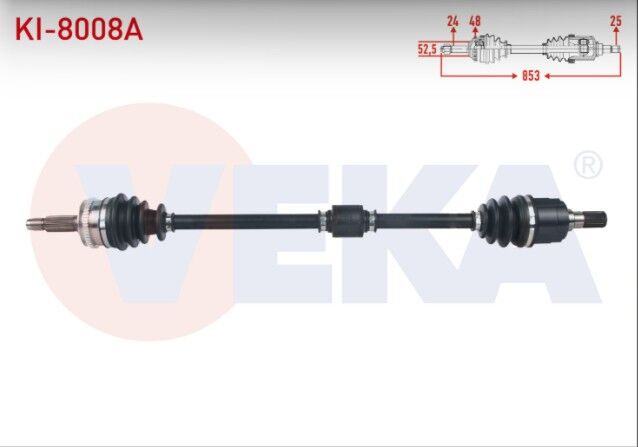 Kia Picanto (BA) 1.1i M-T 2004-2011 Komple Aks Sağ Ön Absli 48 Dış Uzunluk 853mm