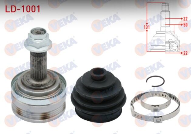 Lada Samara 1500 1986-1994 / Vega 1.5 2000- Aks Kafası Sol-Sağ Ön Dış 22X22X50 Uzunluk 131 mm