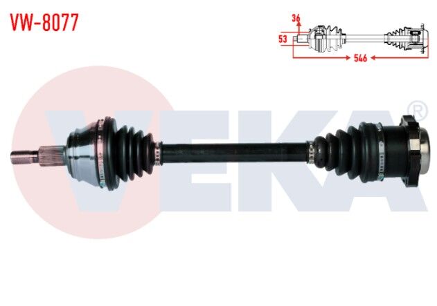 Volkswagen Golf IV (1J1) 1.6i 16v (BCB) M-T Uzunluk 546mm 1997-2005 Komple Aks Sol Ön