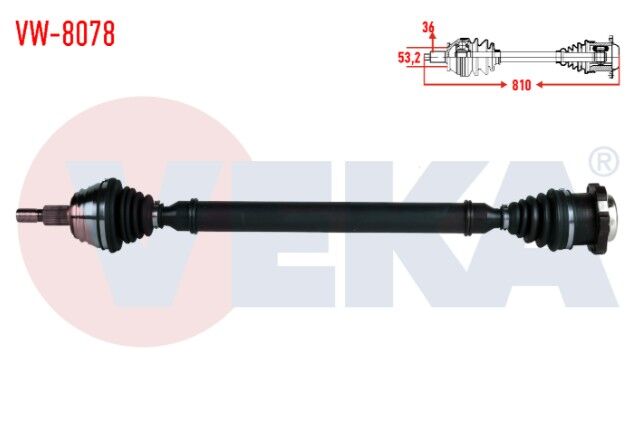 Volkswagen Golf IV (1J1) 1.6i 16v (BCB) M-T Uzunluk 810mm 1997-2005 Komple Aks Sağ Ön
