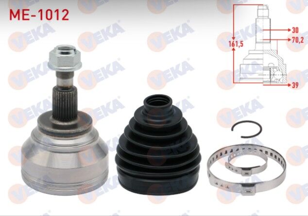 Mercedes GL Serisi (X166) 350 CDI 30X39X70,2 Uzunluk 161,5mm 2012- Aks Kafası Sol-Sağ Ön Dış