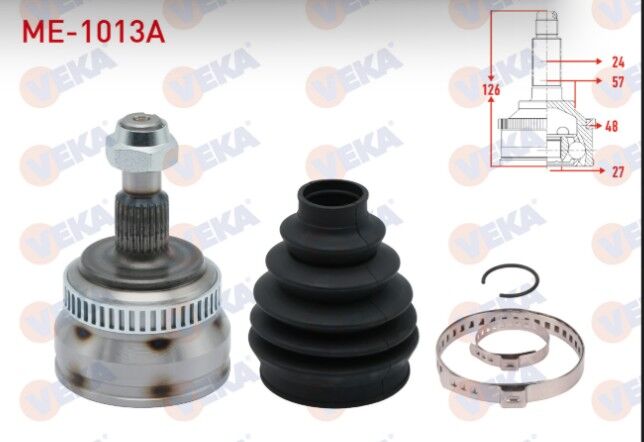 Mercedes A Serisi (W168) A 190 M-T Absli 48 DIS 24X27X57 Uzunluk 126 mm 1997-2004 Aks Kafası Sol-Sağ Dış