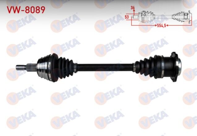 Volkswagen Golf IV (1J1) 1.6i A-T Uzunluk 554,5mm 1997-2005 Komple Aks Sol Ön