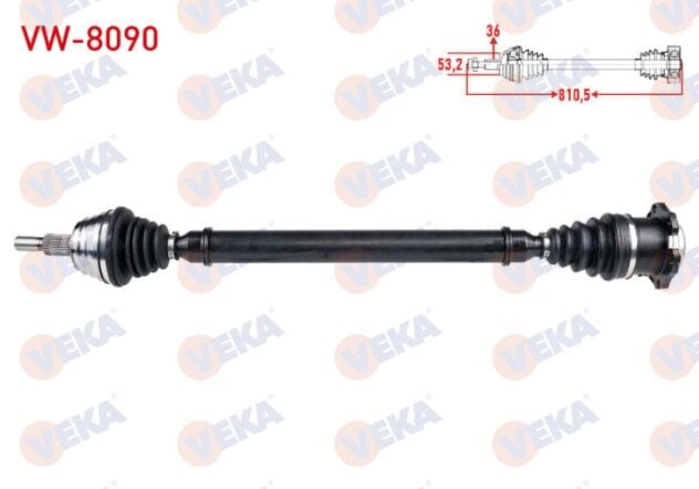 Volkswagen Golf IV (1J1) 1.6i A-T Uzunluk 810,5mm 1997-2005 Komple Aks Sağ Ön