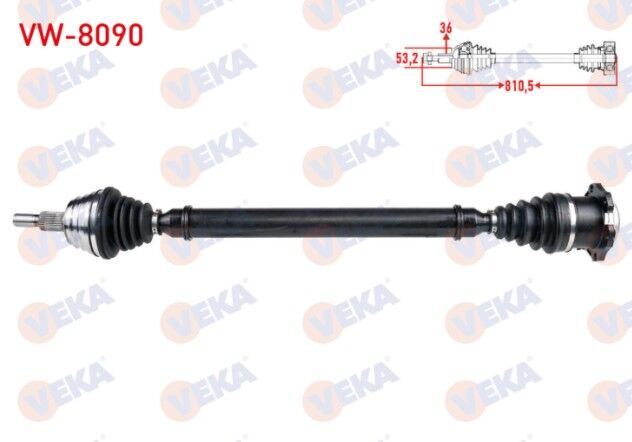 Volkswagen Golf IV (1J1) 1.6i A-T Uzunluk 810,5mm 1997-2005 Komple Aks Sağ Ön