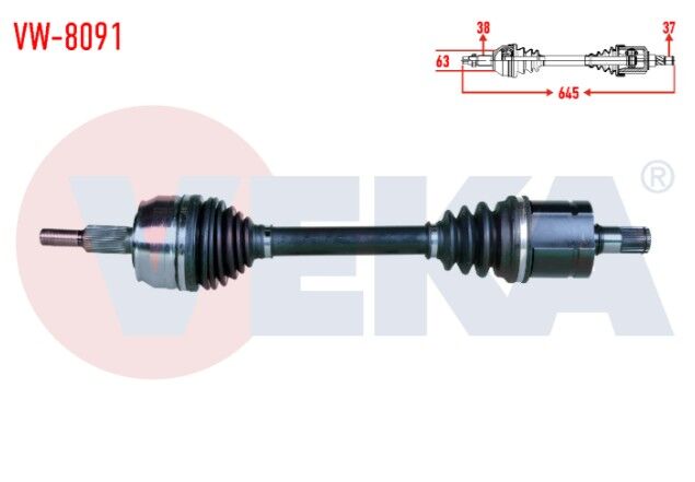 Volkswagen Transporter VI 2.0 TDI A-T 140 HP Uzunluk 645mm 2009- Komple Aks Sol Ön