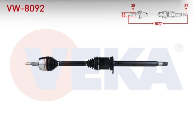 Volkswagen Transporter VI 2.0 TDI 140 HP A-T Uzunluk 1027mm 2009- Komple Aks Sağ Ön