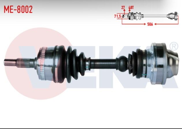Mercedes Vito (638) 108 CDI Absli 48 Dış Uzunluk 506mm 1997-2003 Komple Aks Sol-Sağ Ön
