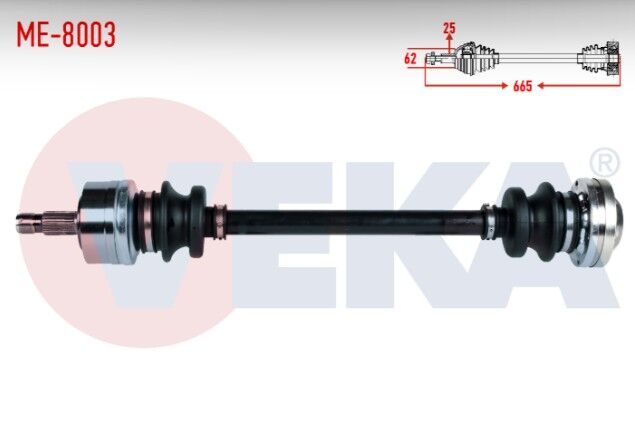 Mercedes E Serisi (W124) E 200 D Uzunluk 665mm 1993-1995 Komple Aks Sol-Sağ Arka