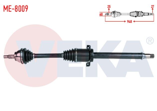 Mercedes A Serisi (W169) A 150 A-T Uzunluk 948mm 2004-2012 Komple Aks Sağ Ön