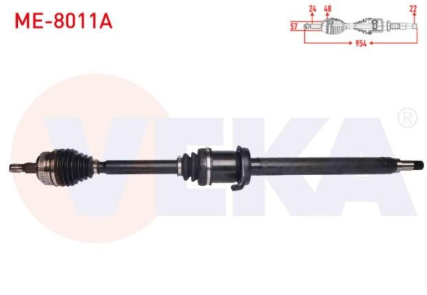 Mercedes A Serisi (W168) A 160 A-T/M-T 1997-2004 / Vaneo (414) 1.7 CDI M-T 2002-2005 Komple Aks Sağ Ön Absli 48 Dış Uzunluk 954 mm