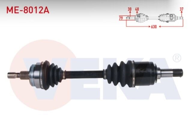 Mercedes M Serisi (W163) ML 270 CDI Absli 48 Dış Uzunluk 630 mm 1998-2005 Komple Aks Sol Ön