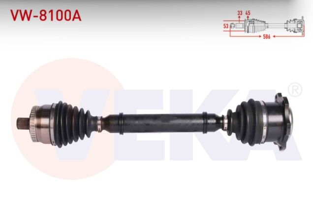 Volkswagen Passat (3B2) 1.9 TDI Absli 45 Dış Uzunluk 586 mm 1996-2000 Komple Aks Sağ Ön