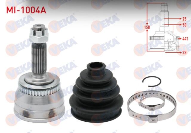 Hyundai Accent Admire 1.5 CRDI 2003-2006 Aks Kafası Sol-Sağ Ön Dış 25X23X50 Absli 44 Dış Uzunluk 158mm