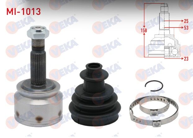 Mitsubishi Colt VI (Z3_A,Z2_A) 1.5 DID 25X23X53 Uzunluk 158mm 2002-2012 Aks Kafası Sol-Sağ Ön Dış