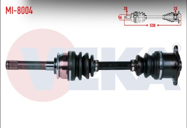 Mitsubishi L 200 (K7T,K6T) 2.5 TD 4X4 Uzunluk 537,5mm 1996-2007 Komple Aks Ön Sağ