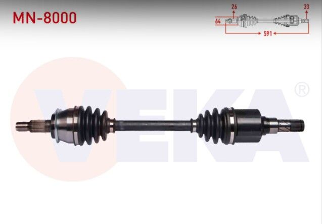 Mini Cooper (R50,R53) 1.6 M-T Uzunluk 591 mm 2001-2006 Komple Aks Sol Ön