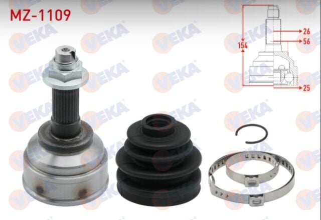 Mazda 626 III (GD) 1.6i 26X23X56 Uzunluk 151mm 1987-1992 Aks Kafası Sol-Sağ Ön Dış