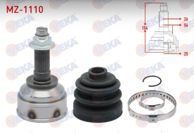 Mazda 626 III (GD) 2.0i 16v 26X25X56 Uzunluk 154mm 1987-1992 Aks Kafası Sol-Sağ Ön Dış