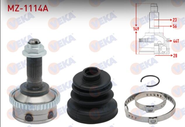 Mazda 626 V (GF) 2.0i 16v Absli 44 DIS A-T/M-T 28X23X56 Uzunluk 149 mm 1997-2002 Aks Kafası Sol-Sağ Ön Dış