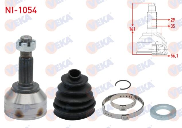 Nissan Qashqai (J10) - Qashqai+2 (J10) 1.5 DCI 2007-2014UK 147 mm 1995-2000 Aks Kafası Sol-Sağ Ön Dış 29X35X56,1 Uzunluk 161mm