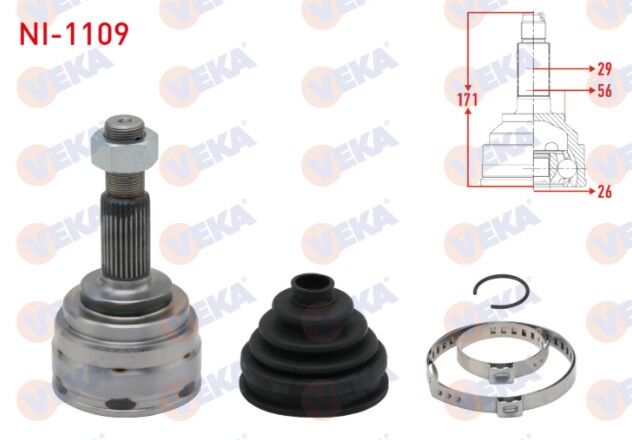 Nissan Juke (F15) 1.5 DCI 29X26X56 Uzunluk 171mm 2010- Aks Kafası Dış Sol-Sağ Ön Dış