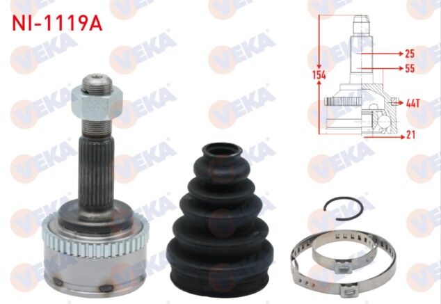 Nissan Almera II (N16) 1.5i 16v Absli 44 DIS 25X21X55 Uzunluk 154mm 2000-2007 Aks Kafası Sol-Sağ Ön Dış