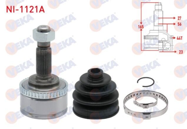 Nissan Primera (P12) 1.6i Absli 44 DIS 27X23X56 Uzunluk 165 mm 2002- Aks Kafası Sol-Sağ Ön Dış