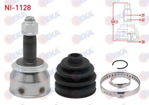 Nissan Qashqai (J11) 1.6 DCI M-T Uzunluk 169,5 mm 2014- Aks Kafası Sol-Sağ Ön Dış