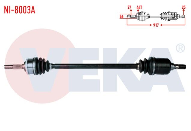 Nissan Primera (P11) 1.8i 16v Absli 44 Dış Uzunluk 917mm 1996-2001 Komple Aks Sağ Ön