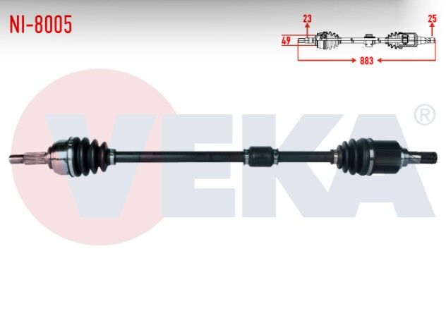 Nissan Micra (K12) 1.2i 16v A-T Uzunluk 883mm 2003-2010 Komple Aks Sağ Ön