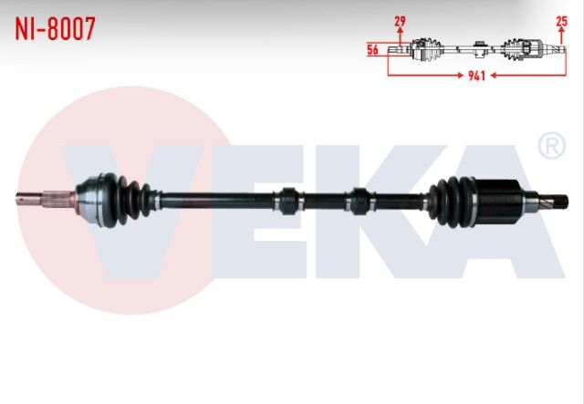 Nissan Qashqai (J10) 1.6i A-T Uzunluk 941mm 2007-2014 Komple Aks Sağ Ön
