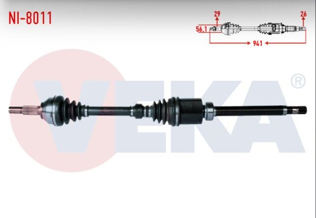 Nissan Qashqai (J10) 1.5 DCI Uzunluk 941mm 2007-2014 Komple Aks Sağ Ön