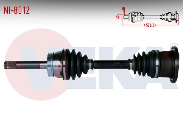 Nissan Pick Up (D22) 2.5 D 4X4 Uzunluk 570,5mm 1998- Komple Aks Sol-Sağ Ön