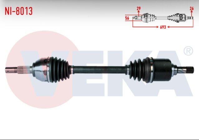 Nissan Juke (F15) 1.5 DCI Uzunluk 693mm 2010- Komple Aks Sol Ön