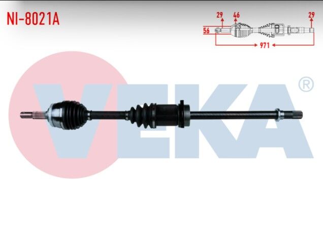 Nissan Maxima III (A32) 2.0i V6 24v A-T/M-T Absli 46 Dış Uzunluk 971 mm 1995-2000 Komple Aks Sağ Ön