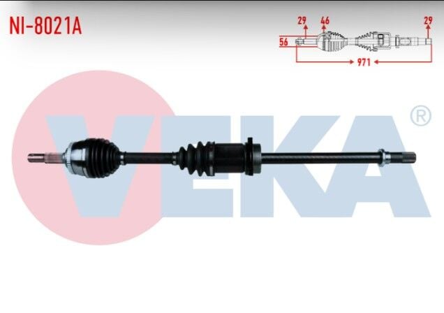 Nissan Maxima III (A32) 2.0i V6 24v A-T/M-T Absli 46 Dış Uzunluk 971 mm 1995-2000 Komple Aks Sağ Ön