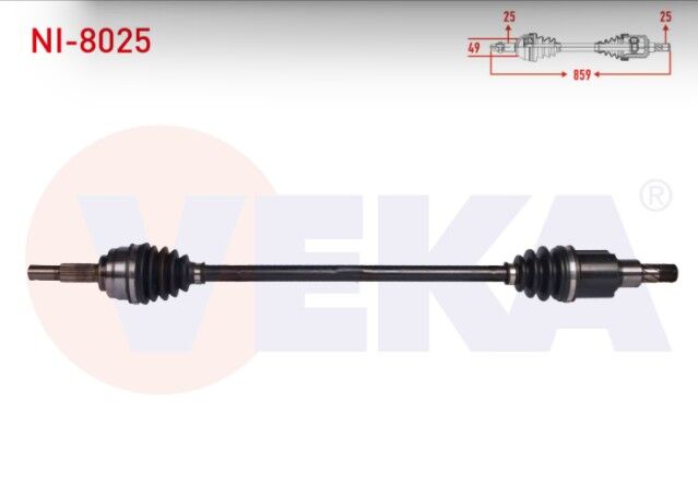 Nissan Micra IV (K13) 1.2 DIG A-T Uzunluk 859 mm 2010- Komple Aks Sağ Ön