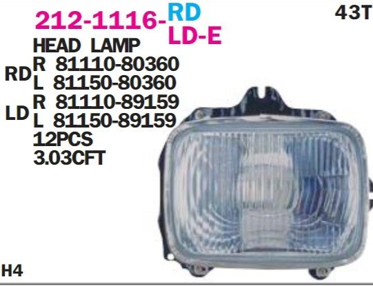 TOYOTA	HILUX (LN56, LN65, LN,85, LN105,LN106, LN145)FAR SAĞ 87-02 Dizel
