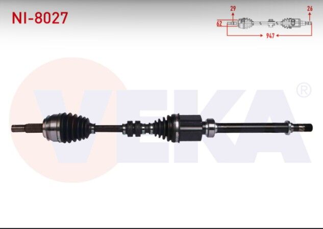 Nissan Qashqai (J11) 1.5 DCI M-T Uzunluk 947mm 2014- Komple Aks Sağ Ön