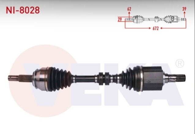 Nissan Qashqai (J11) 1.6 DCI M-T Uzunluk 672 mm 2014- Komple Aks Sol Ön